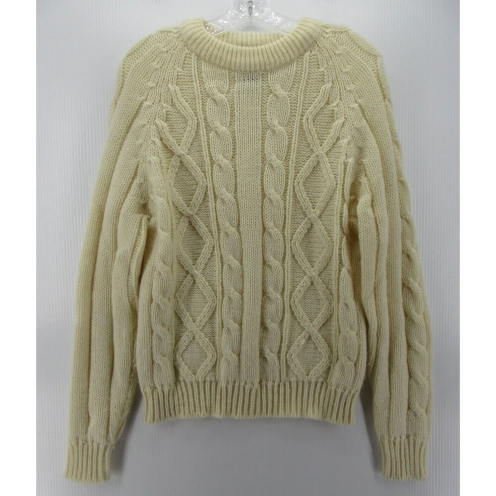 VINTAGE Sigallo Sweater Large Fisherman Cable Knit Pullover Ski 80s